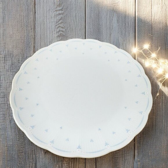 Seltmann Weiden Fine Porcelain Dish Plate Set 3 W Germany White Blue Flowers VTG - Picture 2 of 12